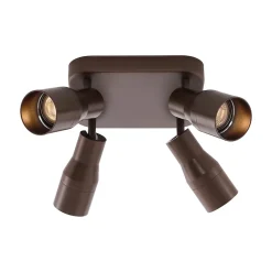 Spot encastré carré 4 lumières bronze foncé GU10 50 mm - Stanley
