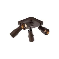 Spot encastré carré 4 lumières bronze foncé GU10 50 mm - Stanley
