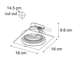 Spot encastré carré blanc orientable - Chuck 111