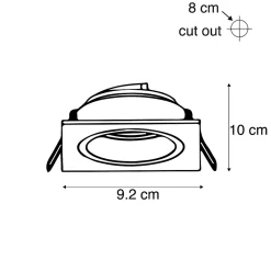 Spot encastré carré blanc orientable et inclinable - Chuck