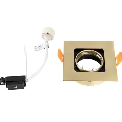 Spot encastré carré en laiton inclinable et orientable - Artemis