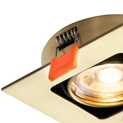 Spot encastré carré en laiton inclinable et orientable - Artemis