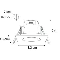 Spot encastré carré moderne en acier avec LED IP65 - Simply