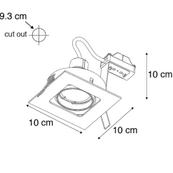Spot encastré carré noir inclinable et orientable - Artemis