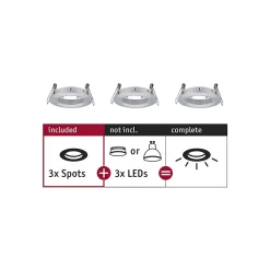 Spot encastré Choose Kit de base fixe IP44 rond 78mm max. 3x10W 230V gradable Alu tourné
