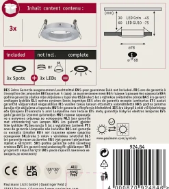 Spot encastré Choose Kit de base fixe IP44 rond 78mm max. 3x10W 230V gradable Alu tourné