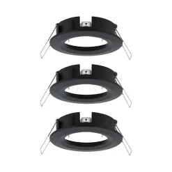 Spot encastré Choose Kit de base fixe IP44 rond 78mm max. 3x10W 230V gradable Noir mat