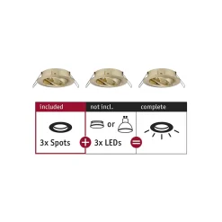 Spot encastré Choose Kit de base orientable rond 84mm 50 max. 3x10W 230V gradable Laiton brossé