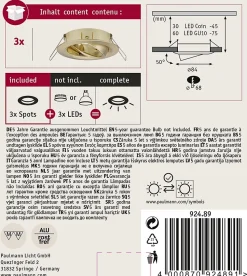 Spot encastré Choose Kit de base orientable rond 84mm 50 max. 3x10W 230V gradable Laiton brossé