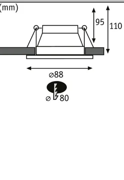 Spot encastré Cole rond 88mm GU10 max. 10W 230V gradable Blanc Doré mat