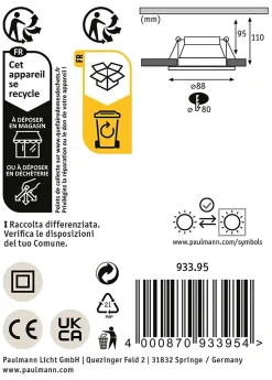 Spot encastré Cole rond 88mm GU10 max. 10W 230V gradable Noir Doré mat