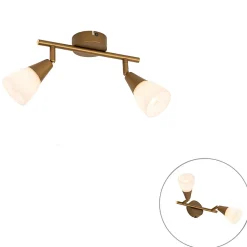 Spot encastré de plafond classique doré avec verre dépoli 2 lumières - Madi