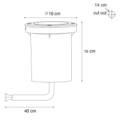 Spot encastré de sol extérieur moderne en acier AR70 orientable IP65 - Delux