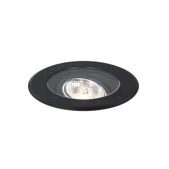 Spot encastré de sol extérieur moderne noir AR70 orientable IP65 - Delux