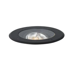 Spot encastré de sol extérieur moderne noir AR70 orientable IP65 - Delux