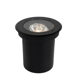 Spot encastré de sol extérieur moderne noir AR70 orientable IP65 - Delux