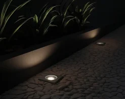 Spot encastré de sol extérieur noir carré orientable IP65 - Delux