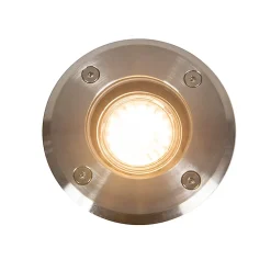 Spot encastré de sol extérieur en acier 11 cm IP67 - Basic Round