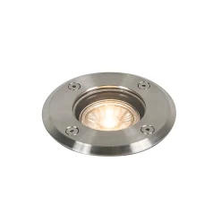 Spot encastré de sol extérieur en acier 11 cm IP67 - Basic Round
