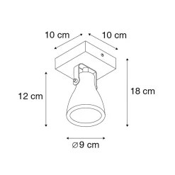Spot encastré industriel bois et béton - Creto