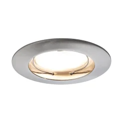 Spot encastré LED Blanc chaud Coin IP44 rond 79mm Coin 3x6,8W 3x380lm 230V gradable 2700K Acier brossé Satiné