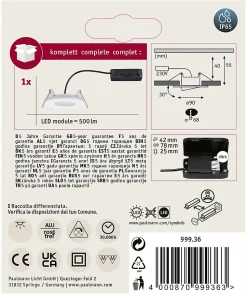 Spot encastré LED Calla fixe IP65 rond 85mm 5W 400lm 230V 4000K Blanc dépoli