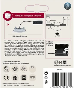 Spot encastré LED Calla fixe IP65 rond 85mm 5W 400lm 230V 4000K Chrome mat