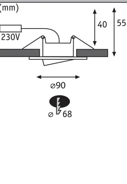 Spot encastré LED Calla fixe IP65 rond 85mm 5W 400lm 230V 4000K Chrome mat