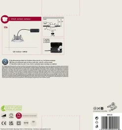 Spot encastré LED Calla Kit de base orientable IP65 rond 90mm 30 10x5,2W 10x460lm 230V gradable 4000K Chrome mat