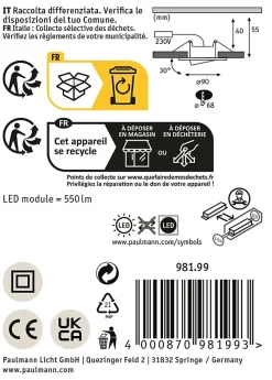 Spot encastré LED Calla Kit de 10 IP65 rond 90mm 30 10x5W 10x430lm 230V White Switch Chrome mat