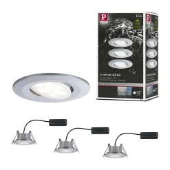 Spot encastré LED Calla Kit de base orientable IP65 rond 90mm 30 3x5,2W 3x460lm 230V gradable 4000K Chrome mat