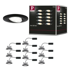 Spot encastré LED Calla Kit de 10 IP65 rond 90mm 30 10x5W 10x430lm 230V White Switch Noir mat