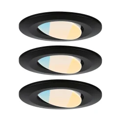 Spot encastré LED Calla Kit de 3 orientable IP65 rond 90mm 30 3x5W 3x400lm 230V White Switch Noir mat