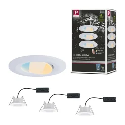 Spot encastré LED Calla Kit de base orientable IP65 rond 90mm 30 3x5W 3x400lm 230V White Switch Blanc dépoli