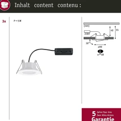 Spot encastré LED Calla Kit de base orientable IP65 rond 90mm 30 3x5W 3x400lm 230V White Switch Blanc dépoli
