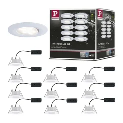 Spot encastré LED Calla Kit de base orientable IP65 rond 90mm 30 10x5,2W 10x460lm 230V gradable 4000K Blanc dépoli