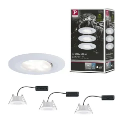 Spot encastré LED Calla Kit de base orientable IP65 rond 90mm 30 3x5,2W 3x460lm 230V gradable 4000K Blanc dépoli