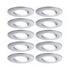 Spot encastré LED Calla Kit de base orientable IP65 rond 90mm 30 10x6W 10x530lm 230V 4000K Chrome mat