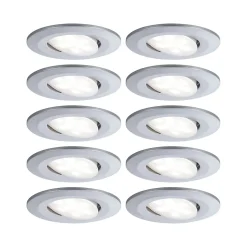Spot encastré LED Calla Kit de base orientable IP65 rond 90mm 30 10x6W 10x530lm 230V 4000K Chrome mat