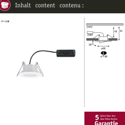 Spot encastré LED Calla orientable IP65 rond 90mm 30 5W 400lm 230V White Switch Blanc dépoli