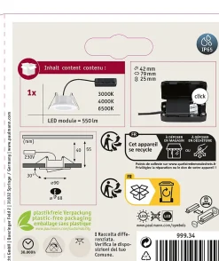 Spot encastré LED Calla orientable IP65 rond 90mm 30 5W 400lm 230V White Switch Blanc dépoli
