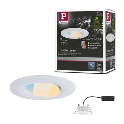 Spot encastré LED Calla orientable IP65 rond 90mm 30 5W 400lm 230V White Switch Blanc dépoli