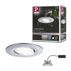 Spot encastré LED Calla orientable IP65 rond 90mm 30 5,2W 460lm 230V gradable 4000K Chrome mat