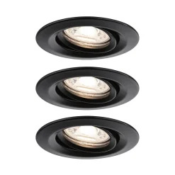 Spot encastré LED Easy Dim Nova Mini Plus Coin Kit de base orientable rond 66mm 15 Coin 3x4W 3x310lm 230V 2700K Noir mat