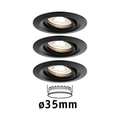Spot encastré LED Easy Dim Nova Mini Plus Coin Kit de base orientable rond 66mm 15 Coin 3x4W 3x310lm 230V 2700K Noir mat