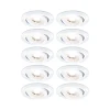 Spot encastré LED Kit de 10 orientable rond 82mm 70 10x4,8W 10x450lm 230V 3000K Blanc