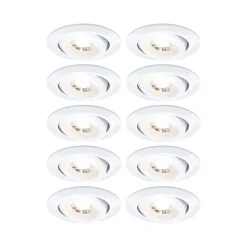 Spot encastré LED Kit de 10 orientable rond 82mm 70 10x4,8W 10x450lm 230V 3000K Blanc