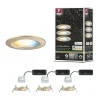 Spot encastré LED Nova Coin IP44 rond 78mm Tunable White 3x6W 3x530lm 230V Doré mat Aluminium
