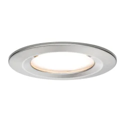 Spot encastré LED Nova Coin Kit de base fixe IP44 rond 78mm Coin 3x6W 3x470lm 230V 2700K Acier brossé