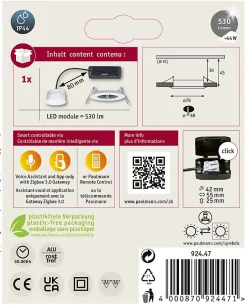 Spot encastré LED Nova Coin IP44 rond 78mm Tunable White 6W 530lm 230V Blanc dépoli Aluminium